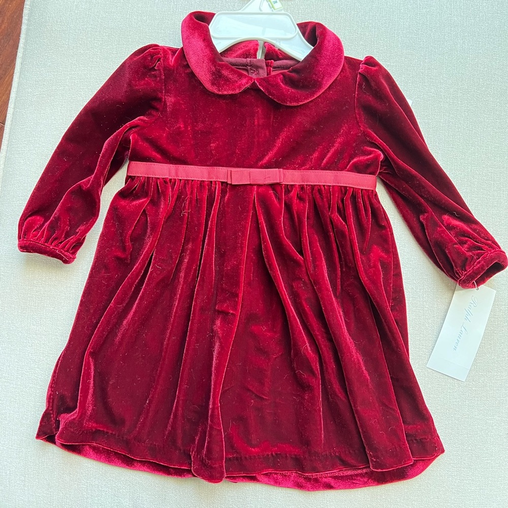 NWT 2pc red Ralph Lauren 3month baby girl velvet holiday dress with bloomers